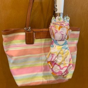 Coach purse & umbrella set